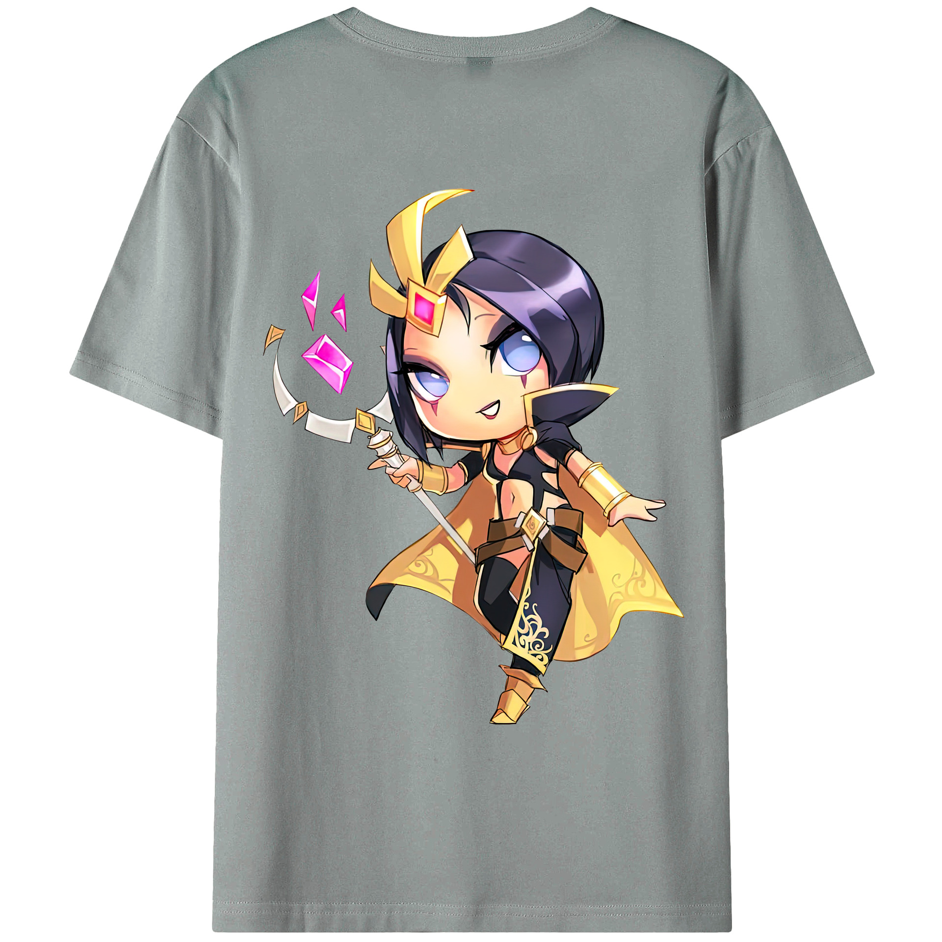 （画像用） リーグ・オブ・レジェンド League of Legends LOL 綿100％ メンズ半袖Tシャツ（バックプリント） 通気性